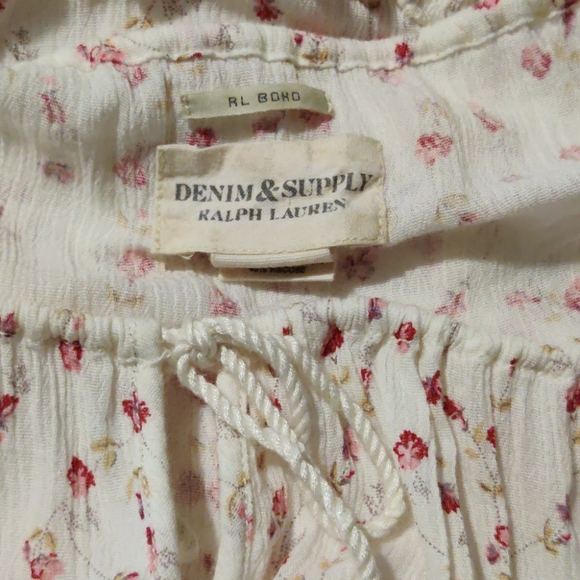 Denim & Supply RL boho floral ruffled peasant top - Picture 6 of 7